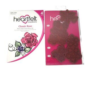 Heartfelt Creations Classic Rose Floral Cling Stamps 4 Pcs Spring Summer